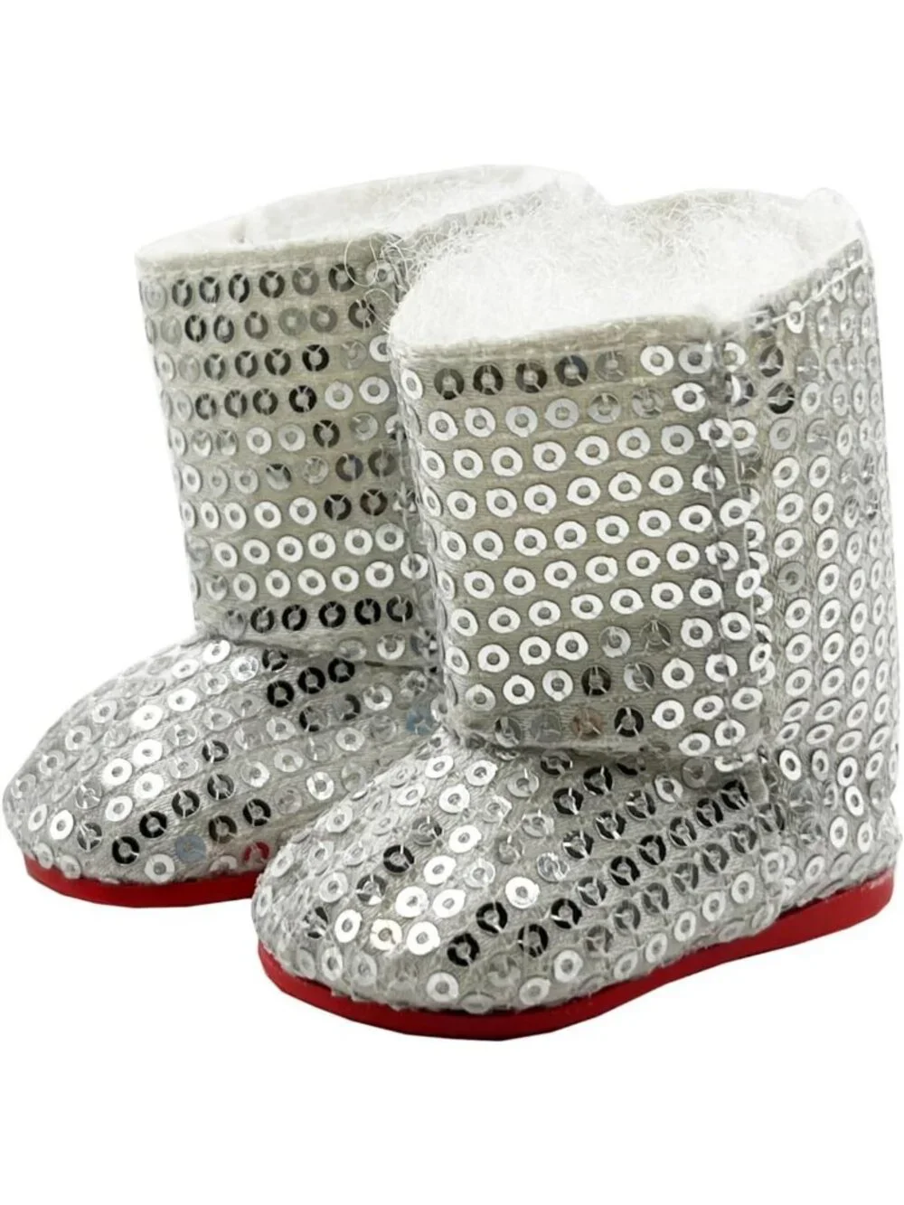 Hand-Beaded Sequin Outfit & Silver Boots for 18